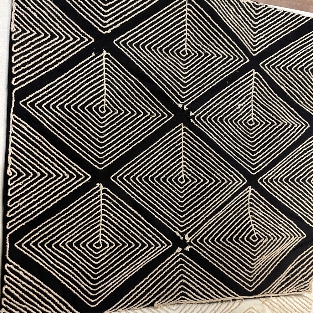 New!! Homegoods 22 square inch pillow covers. (1white/cream 1 black/cream)